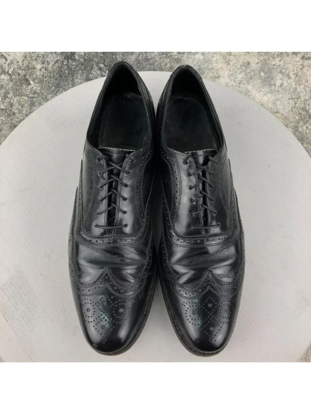Florsheim Men's Size 11 2A** Royal Imperial Black Leather Wingtip Oxford Shoes